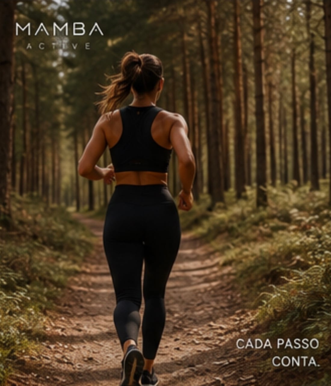 Cada passo conta — trilho na floresta